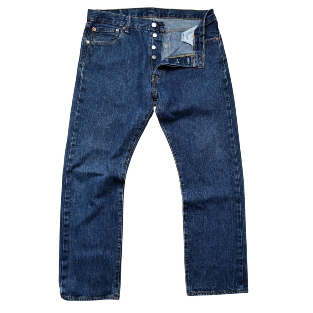Levi's 501 Men's 35x29 Original Straight Leg Button Fly‎ Dark Wash Denim Jeans